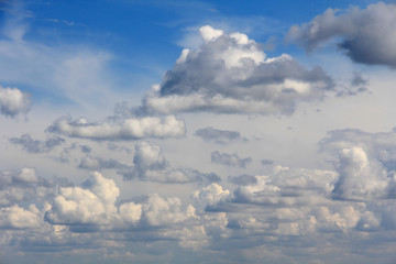 Big white clouds in the blue sky