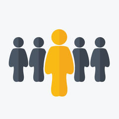 Human icons on the white