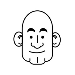 Cartoon and head concept represented by man icon. Isolated and flat illustration 