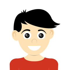 flat design happy boy icon vector illustration