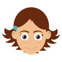 flat design happy girl icon vector illustration