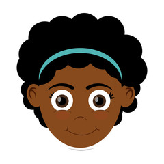 flat design happy girl icon vector illustration