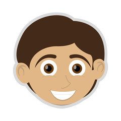 flat design happy boy with tan skin icon vector illustration