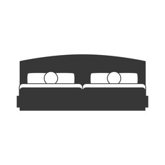 Resting and sleep concept represented by bed silhouette icon. Isolated and flat illustration 