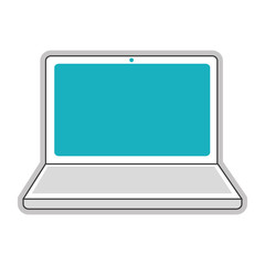 flat design laptop frontview icon vector illustration