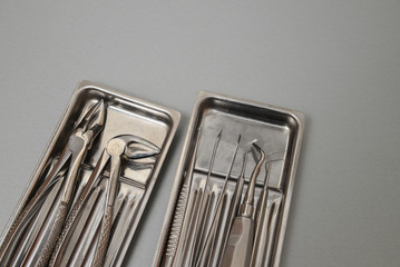 Professinal dental surgery set closeup
