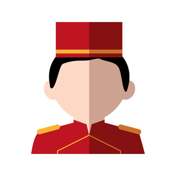 recommend clip art: Hotel service concept represented by bellboy icon. Isolated and flat illustration 