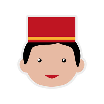 recommend clip art: Hotel service concept represented by bellboy icon. Isolated and flat illustration 