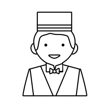 recommend clip art: Hotel service concept represented by bellboy icon. Isolated and flat illustration 