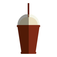 flat design disposable coffee cup icon vector illustration