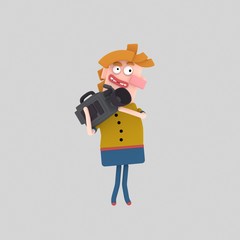 Cameraman, tv, film. 3d illustration,