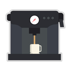 flat design coffee machine icon vector illustration