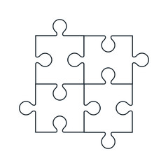 Fototapeta premium flat design square in for puzzle pieces icon vector illustration