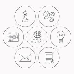 Strategy, save planet and mail envelope icons.