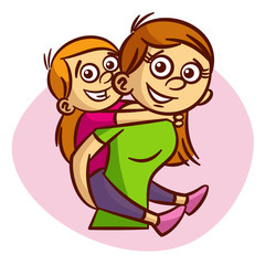 Mother and child having fun