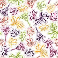 Doodle floral pattern