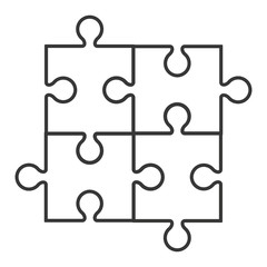 flat design square in for puzzle pieces icon vector illustration