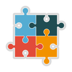 flat design square in for puzzle pieces icon vector illustration