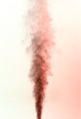 Naklejka premium Black and red smoke on white background