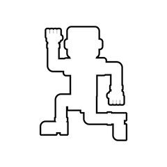Bodybuilding concept represented by man cartoon icon. Isolated and flat illustration 