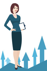 Political strategist on a white background.  Specialist in public relations,  coordinator, PR Manager and etc.  Isolated vector illustration. Vertical location.