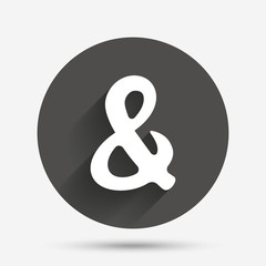 Ampersand sign icon. Logical operator AND.