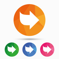 Arrow sign icon. Next button. Navigation symbol