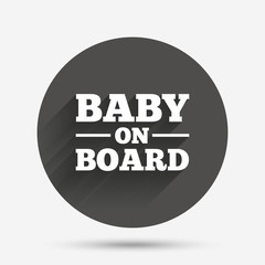 Baby on board sign icon. Infant caution symbol.