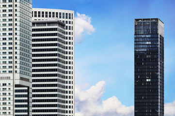 Modern skyscrapers in business district in Warsaw