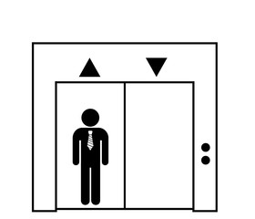Homme d'affaires dans un ascenseur