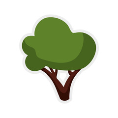 Nature concept represented by green tree icon. Isolated and flat illustration 