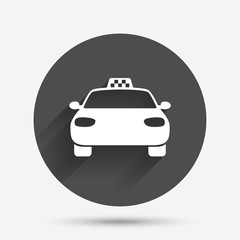 Taxi car sign icon. Public transport symbol.