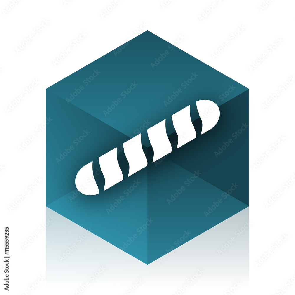 Poster baguette blue cube icon, modern design web element