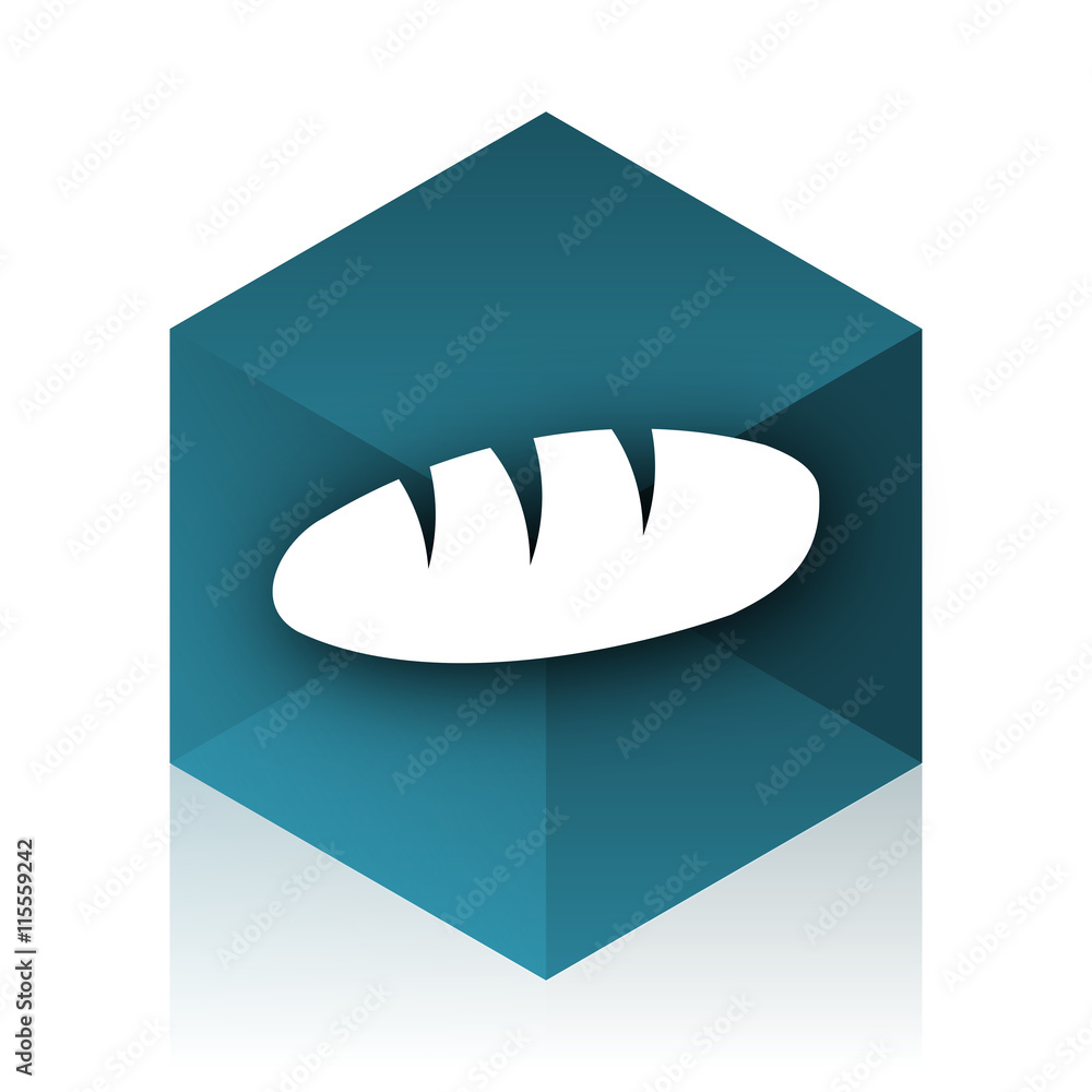 Poster bread blue cube icon, modern design web element