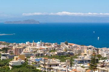 Fototapeta na wymiar A beautiful view of Chania city from above, Crete island, Greece