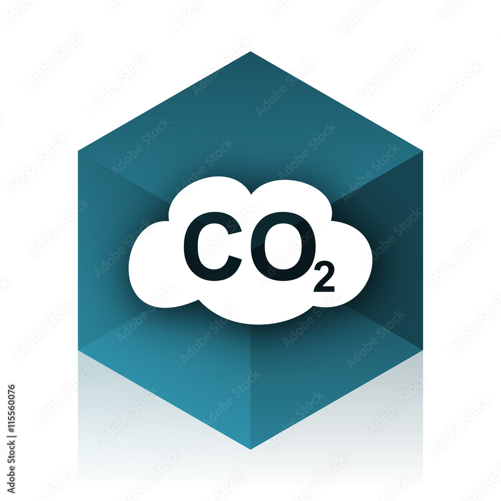 Aufkleber carbon dioxide blue cube icon, modern design web element