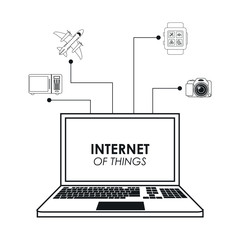 Internet of things concept represented by laptop icon. Isolated and flat illustration.