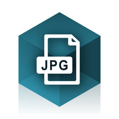 jpg file blue cube icon, modern design web element