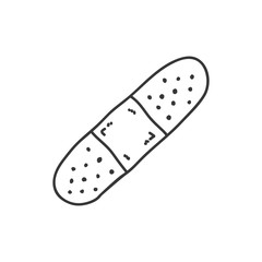 Medical and Health care concept represented by bandage icon. Isolated and sketch illustration 