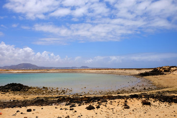 A sand beach on the Canary island Lobos; Spain.