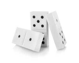 Few dominoes, isolated on white