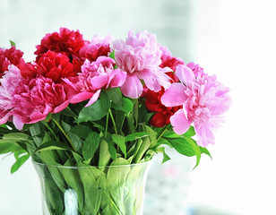 Beautiful peony bouquet, closeup