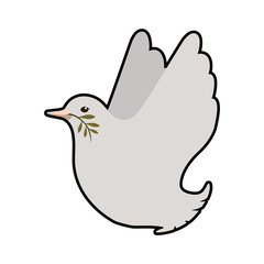 Bird and peace concept represented by dove icon. Isolated and flat illustration 