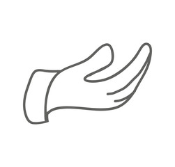 Help concept represented by hand icon. Isolated and flat illustration 