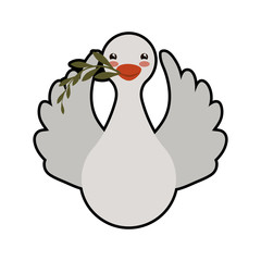 Bird and peace concept represented by dove icon. Isolated and flat illustration 