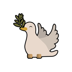 Bird and peace concept represented by dove icon. Isolated and flat illustration 