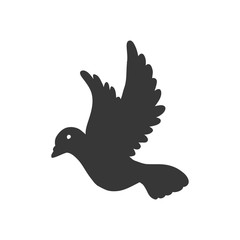 Bird and peace concept represented by dove icon. Isolated and flat illustration 