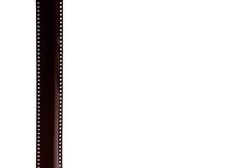 a photographic film on a white background in the form of a strip on the left
