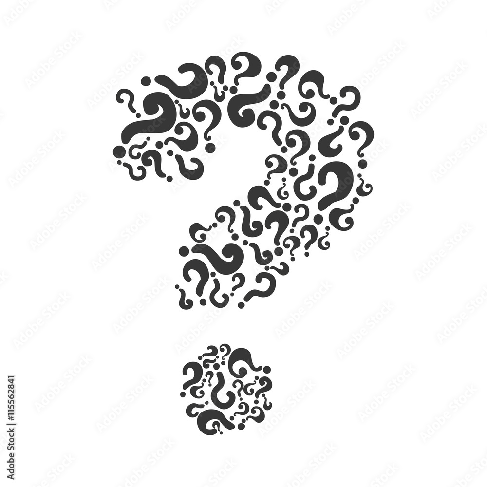 Poster doubt concept represented by question mark icon. isolated and flat illustration