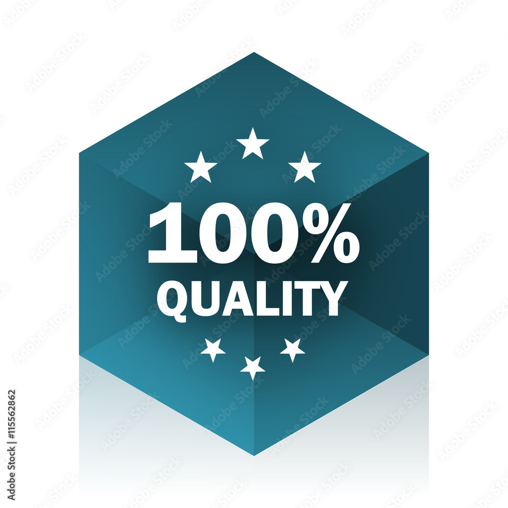 Poster quality blue cube icon, modern design web element
